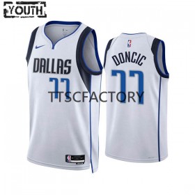 Camiseta Niños Dallas Mavericks Luka Doncic 77 Nike 2022-23 Association Edition Blanco Swingman